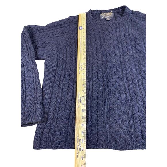 Vintage Abercrombie and Fitch Cable Knit Sweater Men's XL 100% Wool Blue - Picture 4 of 6